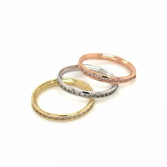 14K Stackable Eternity Band Women’s Rings Gold